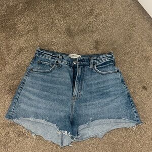 Abercrombie & Fitch Distressed Curve Love Jean Shorts